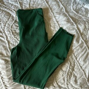 Lululemon Athletica Ribbed 25” Everglade Green Leggings